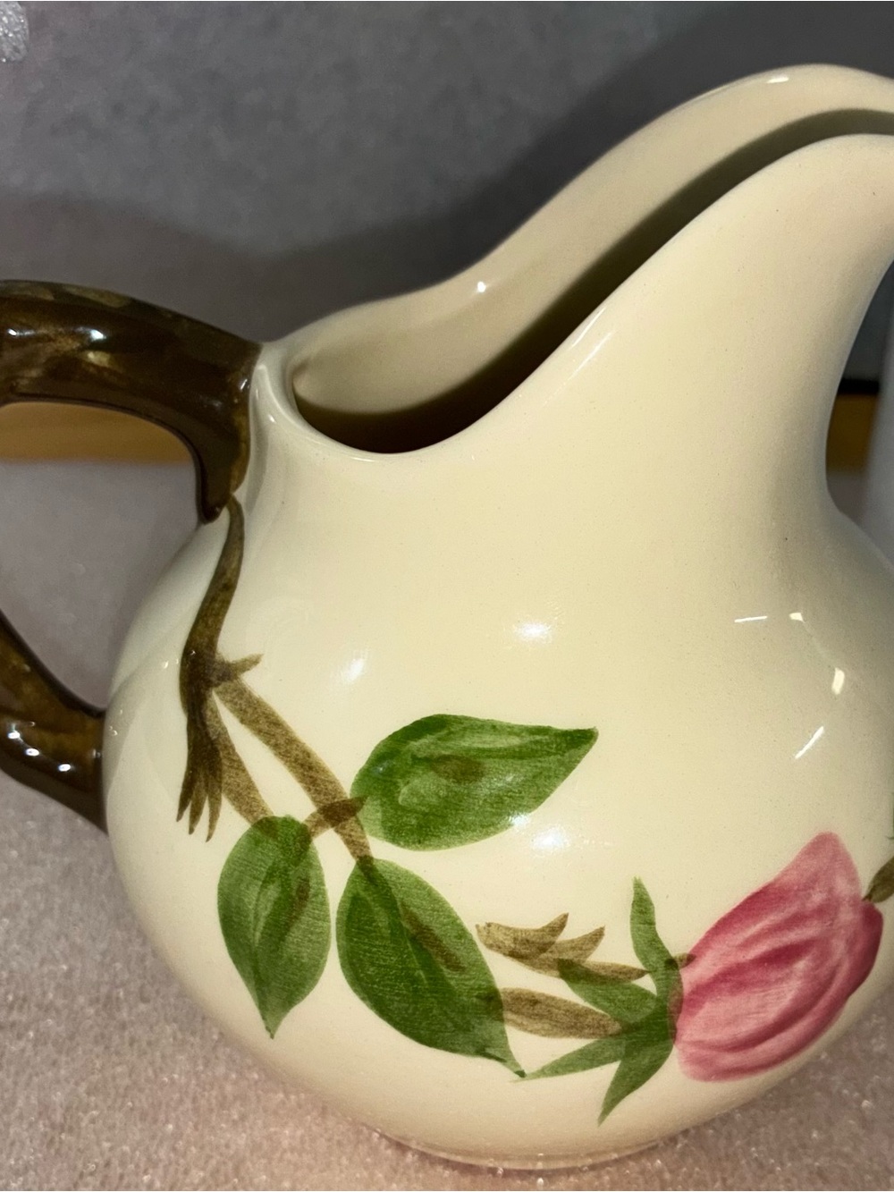 FRANCISCAN DESERT ROSE CREAMER abt 4 1/2 x 4 1/2 in Made in Ca. CREAMER ONLY.
